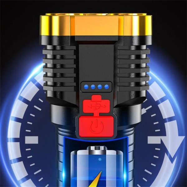 6000LM Waterproof Flashlight Built in Battery USB Charging